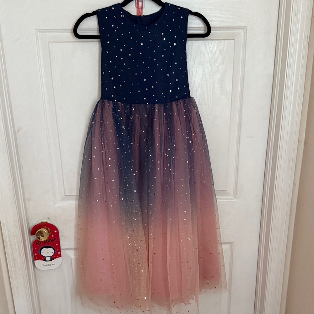 Navy and Pink Ombre Sleeveless Dress Size 12/14